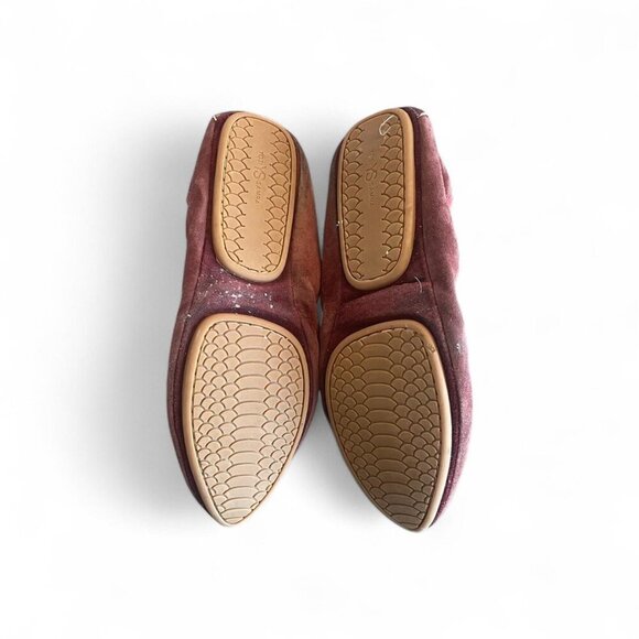 Kosi Amara Burgundy Suede Pointed Toe Flats | Womens Size 8.5/39 - Picture 4 of 4